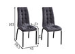Valgomojo kėdžių komplektas, 2 vnt., tamsiai pilkas kaina ir informacija | Virtuvės ir valgomojo kėdės | pigu.lt