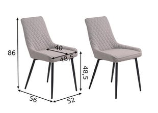 Набор обеденных стульев, 2 шт., светло-серый цена и информация | Стулья для кухни и столовой | pigu.lt