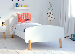 Кровать 90х200 см, белая цена и информация | Кровати | pigu.lt