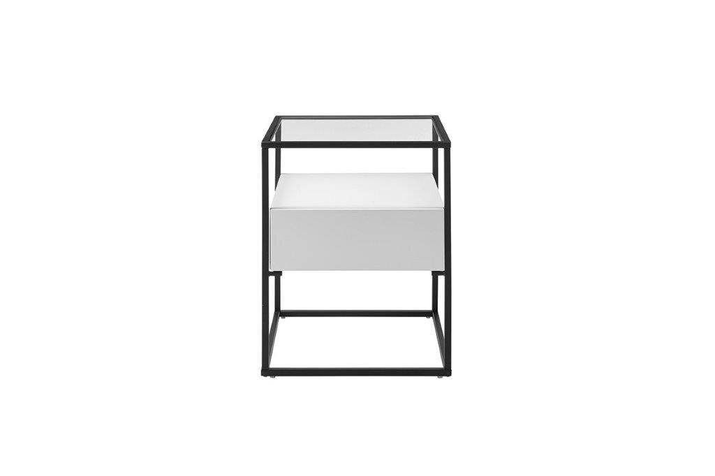Naktinis staliukas Evora, baltas цена и информация | Spintelės prie lovos | pigu.lt