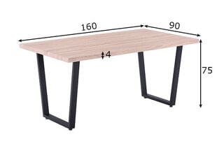 Обеденный стол 90x160, дуб sonoma цена и информация | Кухонные и обеденные столы | pigu.lt