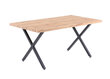 Valgomojo stalas, 90 x 160 cm, natūralaus ąžuolo apdaila цена и информация | Virtuvės ir valgomojo stalai, staliukai | pigu.lt