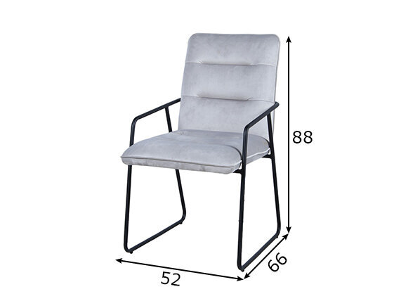 Valgomojo kėdžių komplektas, 2 vnt., pilkos spalvos kaina ir informacija | Virtuvės ir valgomojo kėdės | pigu.lt