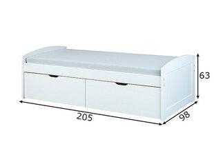 Кровать Эйнар 90x200, белая цена и информация | Кровати | pigu.lt