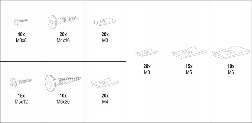Savisriegių ir klipsų rinkinys Yato, 170 vnt kaina ir informacija | Tvirtinimo detalės | pigu.lt