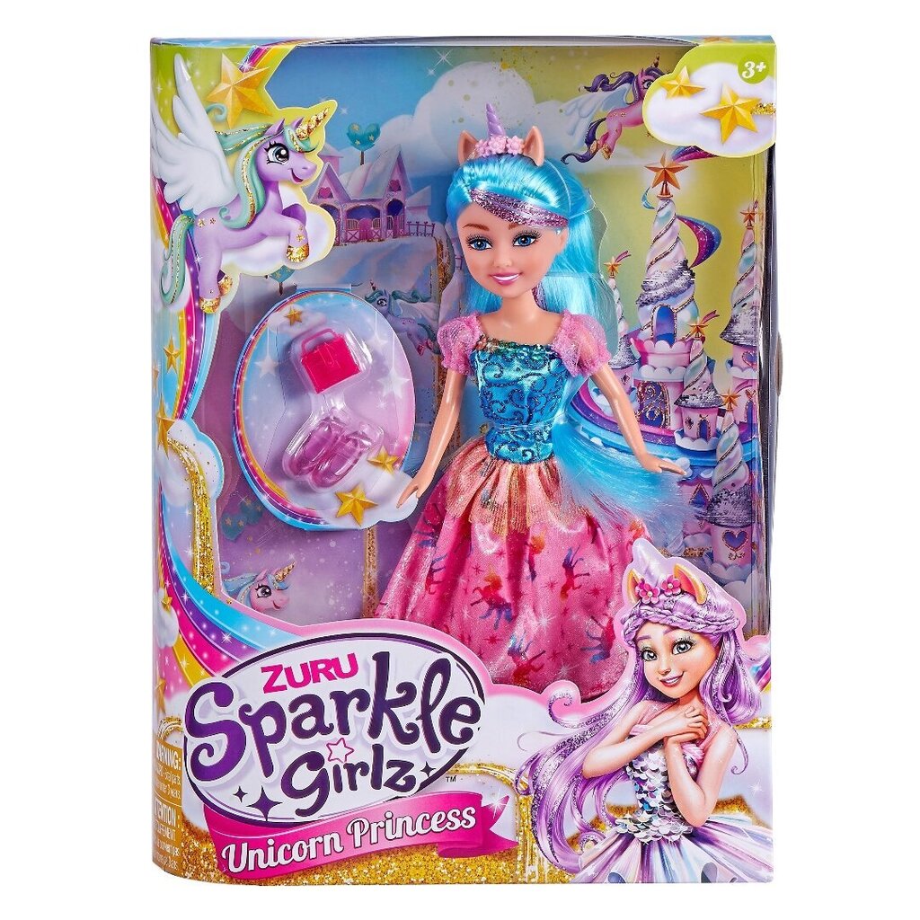 SPARKLE GIRLZ lėlė Princesė Vienaragis, 27 cm, įvairi, 10093 kaina ir informacija | Žaislai mergaitėms | pigu.lt