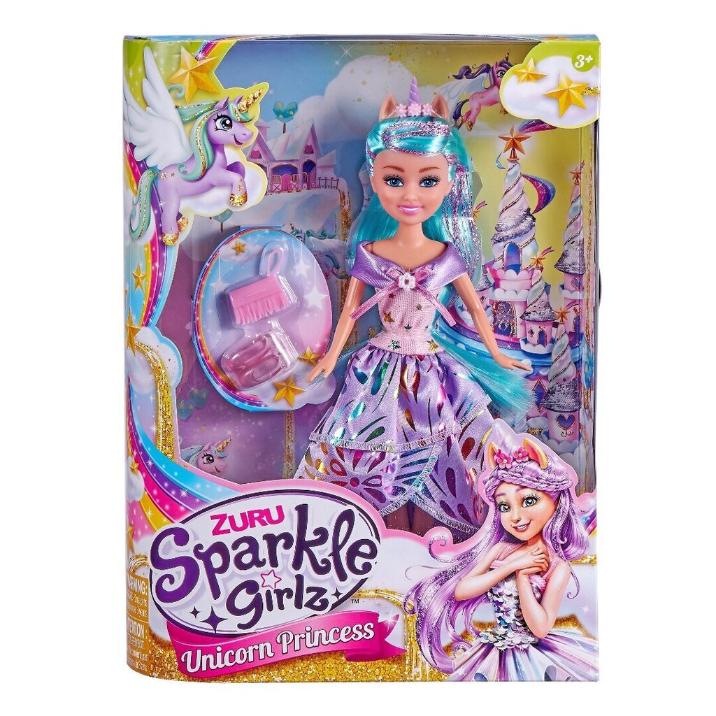 SPARKLE GIRLZ lėlė Princesė Vienaragis, 27 cm, įvairi, 10093 kaina ir informacija | Žaislai mergaitėms | pigu.lt