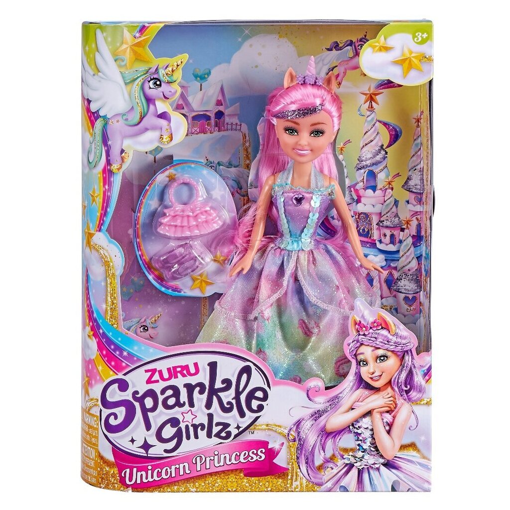 SPARKLE GIRLZ lėlė Princesė Vienaragis, 27 cm, įvairi, 10093 kaina ir informacija | Žaislai mergaitėms | pigu.lt