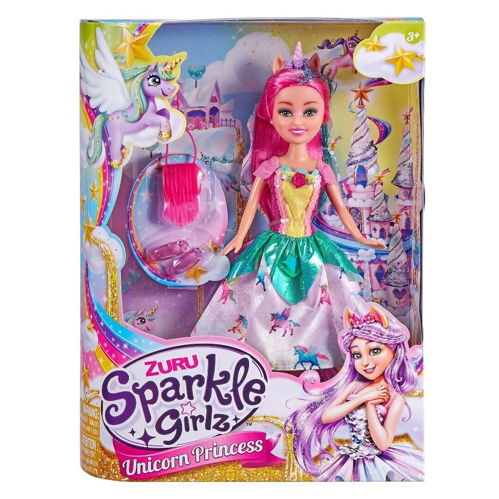 SPARKLE GIRLZ lėlė Princesė Vienaragis, 27 cm, įvairi, 10093 kaina ir informacija | Žaislai mergaitėms | pigu.lt