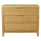 Komoda CHAMBA su 3 stalčiais 90x45xH75cm, mediena: ąžuolo fanera, spalva: natūrali kaina ir informacija | Komodos | pigu.lt