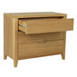 Komoda CHAMBA su 3 stalčiais 90x45xH75cm, mediena: ąžuolo fanera, spalva: natūrali kaina ir informacija | Komodos | pigu.lt