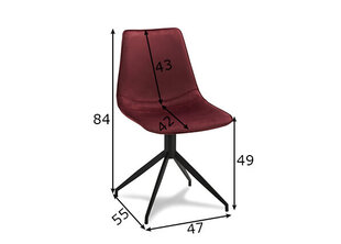 Valgomojo kėdžių komplektas Isabel, 2 vnt., violetinė kaina ir informacija | Virtuvės ir valgomojo kėdės | pigu.lt