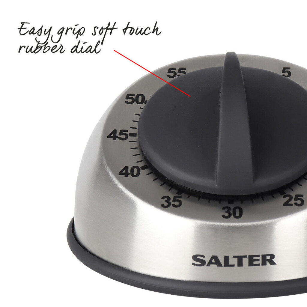 Salter 338 SSBKXR15 Stainless Steel Mechanical Timer kaina ir informacija | Virtuvės įrankiai | pigu.lt