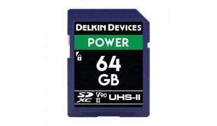 Карта памяти Delkin SDXC 64GB Power 2000X UHS-II U3 V90 R300/W250 цена и информация | Карты памяти для фотоаппаратов, камер | pigu.lt