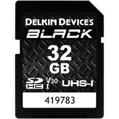 Карта памяти Delkin Devices 32GB BLACK UHS-I SDHC  цена и информация | Карты памяти для фотоаппаратов, камер | pigu.lt