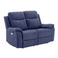 Двухместный диван Recliner Home4You Milo, 155x96xH103 см, синий