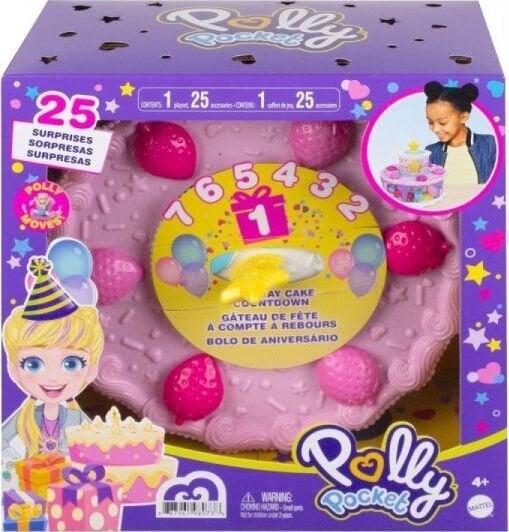 Žaislinis gimtadienio tortas su priedais Mattel Polly Pocket, GXP-783606 kaina ir informacija | Žaislai mergaitėms | pigu.lt