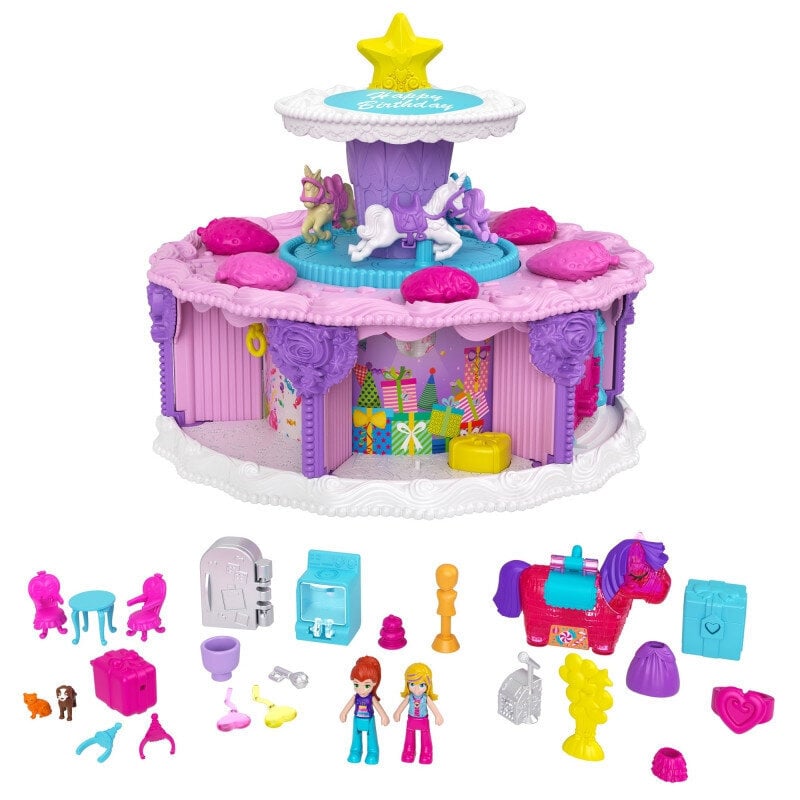 Žaislinis gimtadienio tortas su priedais Mattel Polly Pocket, GXP-783606 kaina ir informacija | Žaislai mergaitėms | pigu.lt