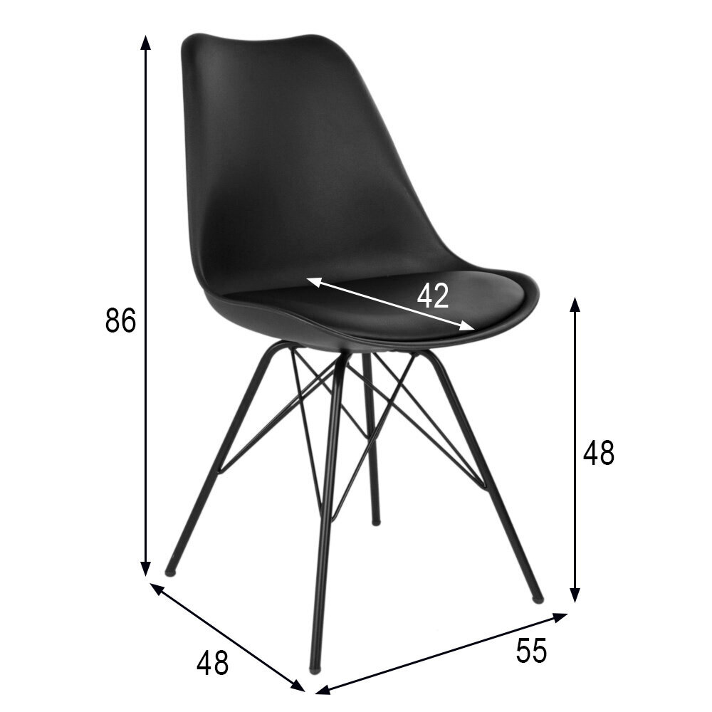 2-jų valgomojo kėdžių komplektas Oslo, kaina ir informacija | Virtuvės ir valgomojo kėdės | pigu.lt