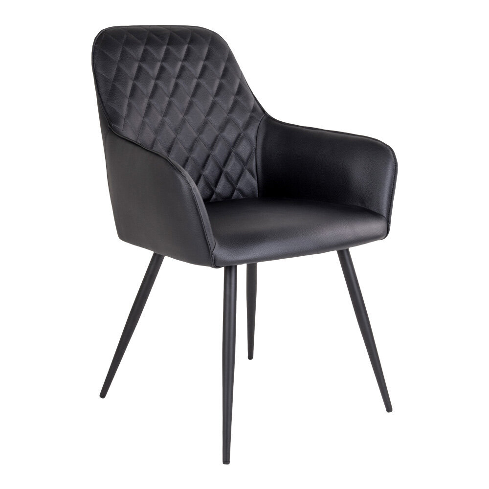 2-jų kėdžių komplektas Harbo, juoda цена и информация | Virtuvės ir valgomojo kėdės | pigu.lt