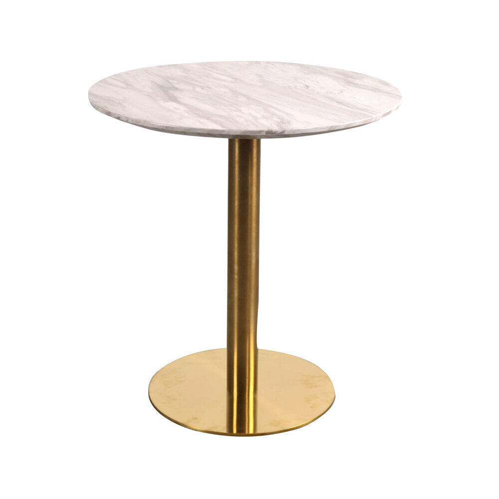 Stalas Bolzano, 70 cm, baltas/auksinės spalvos цена и информация | Virtuvės ir valgomojo stalai, staliukai | pigu.lt