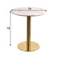 Stalas Bolzano, 70 cm, baltas/auksinės spalvos цена и информация | Virtuvės ir valgomojo stalai, staliukai | pigu.lt