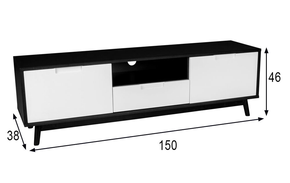 TV staliukas Kopenhaga, baltas/šviesiai rudas цена и информация | TV staliukai | pigu.lt