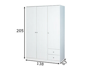 Шкаф Marieka, белый цена и информация | Шкафы | pigu.lt