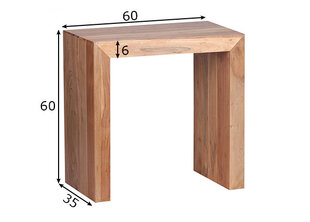 Приставной столик Wohnling Mumbai, коричневый цена и информация | Журнальные столики | pigu.lt