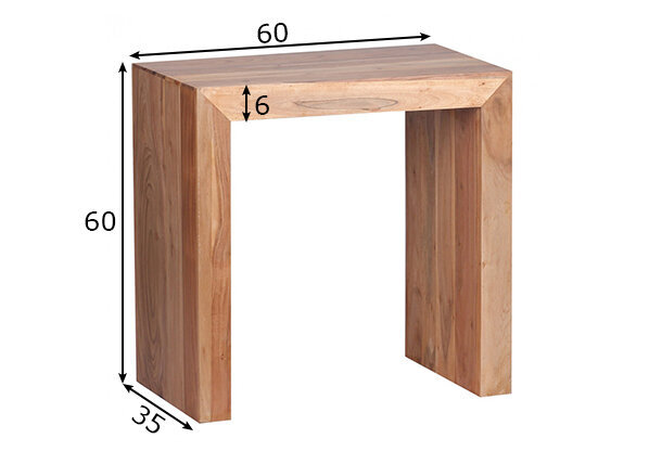 Šoninis staliukas Wohnling Mumbai, rudas kaina ir informacija | Kavos staliukai | pigu.lt
