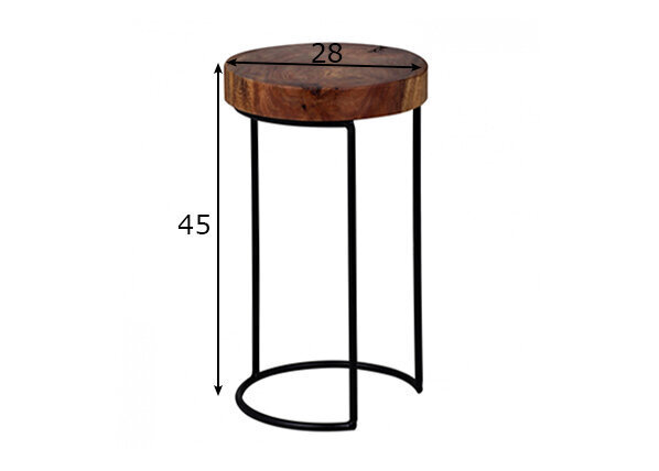 Kavos staliukas Akola 45, rudas/juodas kaina ir informacija | Kavos staliukai | pigu.lt