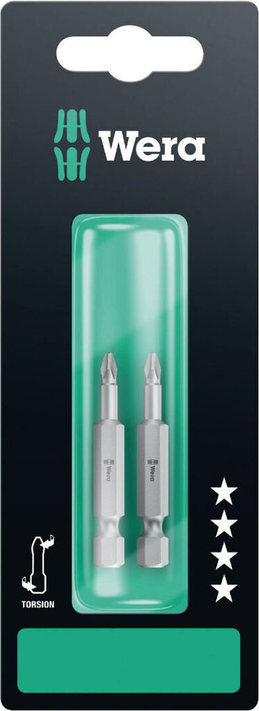 Wera 851/4 TZ Torsion antgaliai, PH 1 x 50 mm, 2 vnt. цена и информация | Suktuvai, gręžtuvai | pigu.lt