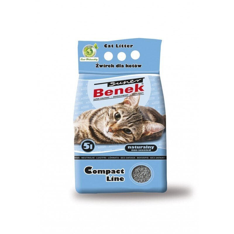 Bentonitinis kačių kraikas Super Benek Compact 10 L цена и информация | Kraikas katėms | pigu.lt