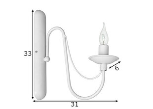Настенный светильник Roza, белый цена и информация | Настенные светильники | pigu.lt