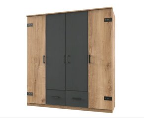 Шкаф Glasgow IV, серый/коричневый цена и информация | Шкафы | pigu.lt