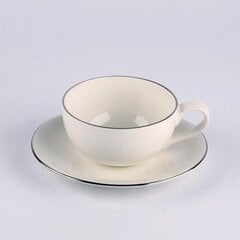 Arbatos puodelis 230 ml / lėkštelė 15 cm SENSE PLATINUM, Kokybiška keramika kaina ir informacija | Taurės, puodeliai, ąsočiai | pigu.lt