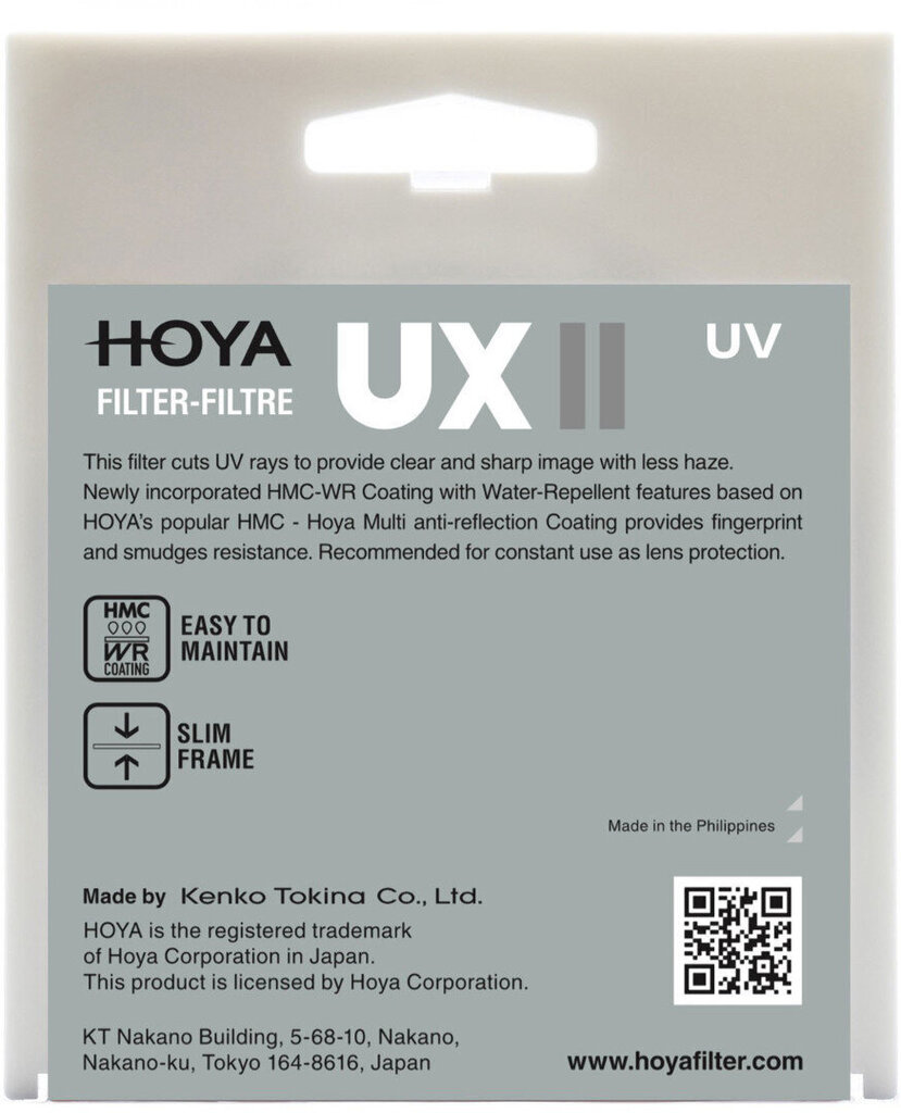 UV filtras Hoya filter UX II UV, 72mm kaina ir informacija | Filtrai objektyvams | pigu.lt