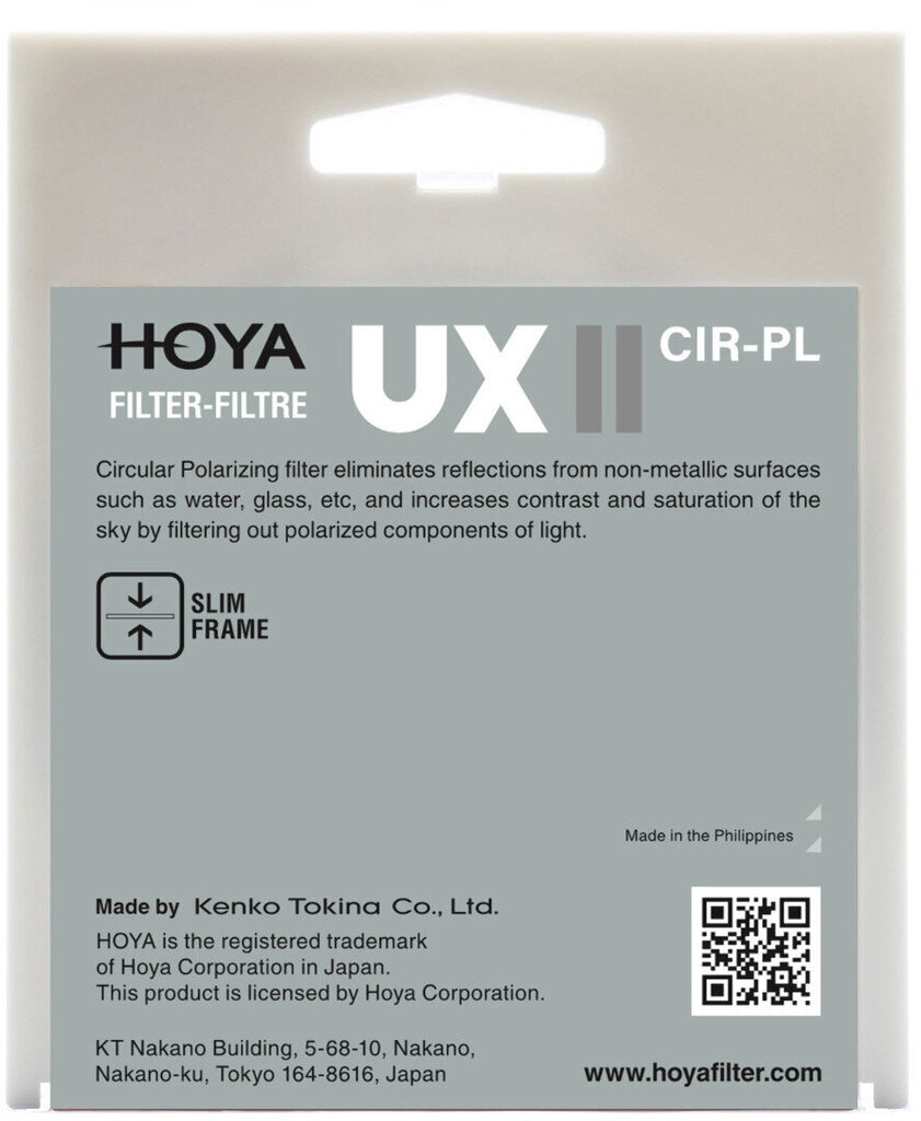 Poliarizuojantis filtras Hoya UX II, 58mm kaina ir informacija | Filtrai objektyvams | pigu.lt