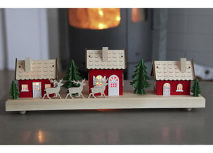Apdailos namai, 43,5x15x8 cm, 3 šviesos diodai, maitinami baterijomis, vidaus IP20 kaina ir informacija | Kalėdinės dekoracijos | pigu.lt