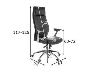 Рабочее кресло Oxford, черное цена и информация | Офисные кресла | pigu.lt