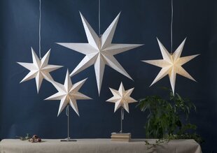 Žvaigždė 70 cm, balta kaina ir informacija | Kalėdinės dekoracijos | pigu.lt