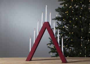 Adventinė žvakė „Jazz“ raudona, 9LED, maitinimo šaltinis, IP20 kaina ir informacija | Kalėdinės dekoracijos | pigu.lt
