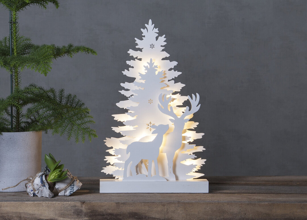 Dekoravimas „Fauna White“, 10 šviesos diodų, maitinamas baterijomis, vidinis, IP20 цена и информация | Kalėdinės dekoracijos | pigu.lt