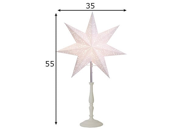 Žvaigždė su koja Romantiška, baltos spalvos kaina ir informacija | Kalėdinės dekoracijos | pigu.lt