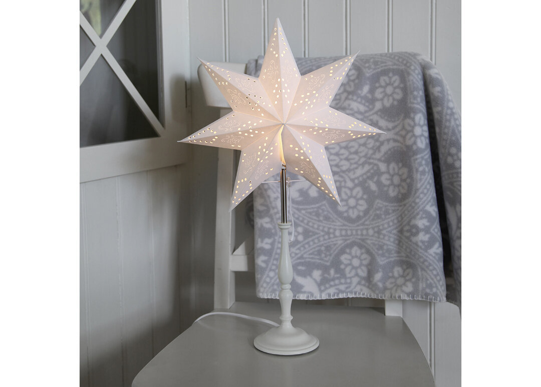 Žvaigždė su koja Romantiška, baltos spalvos kaina ir informacija | Kalėdinės dekoracijos | pigu.lt
