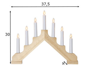 Подсвечник ADA 7x, 37xH30 см, натуральный, треугольный цена и информация | Рождественские украшения | pigu.lt