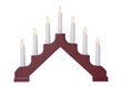 Adventinė žvakidė ADA, 7XE10 šviesi, raudona kaina ir informacija | Kalėdinės dekoracijos | pigu.lt