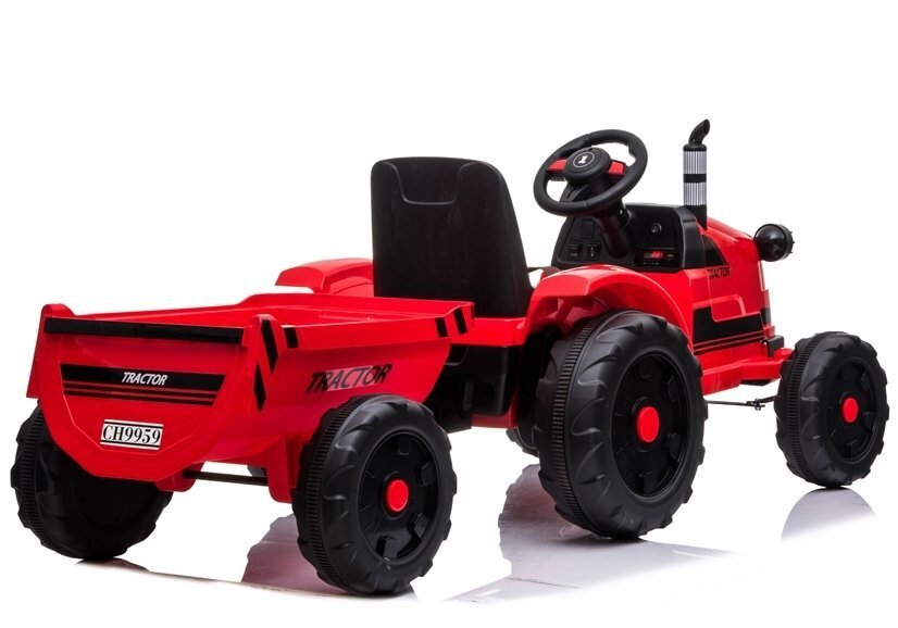 Vaikiškas vienvietis elektrinis traktorius, raudonas kaina ir informacija | Elektromobiliai vaikams | pigu.lt