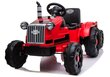 Vaikiškas vienvietis elektrinis traktorius, raudonas kaina ir informacija | Elektromobiliai vaikams | pigu.lt