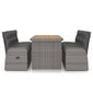 9-ių dalių lauko baldų komplektas su pagalvėlėmis, pilkas kaina ir informacija | Lauko baldų komplektai | pigu.lt